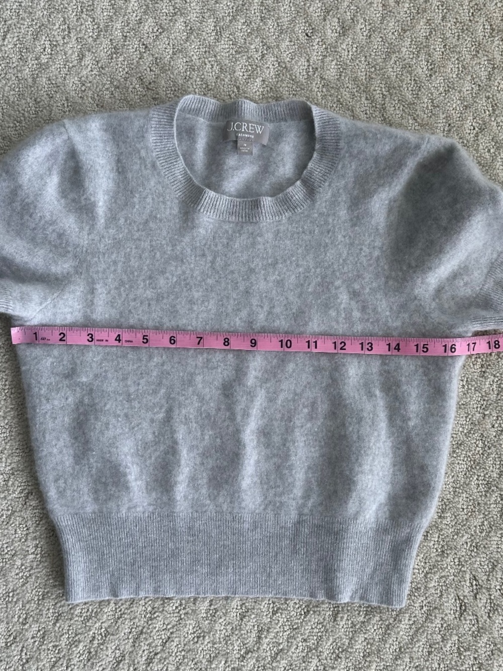 J. Crew Cashmere Shrunken Sweater Tee Heather Gray Med Neutral Minimalist Soft - Picture 11 of 11